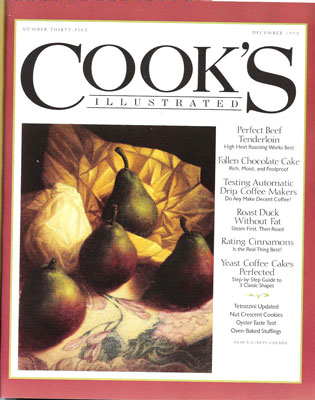 Cook's Illustrated Magazine, Nov/Dec 1998