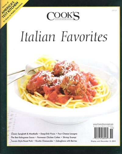 Cook's Illustrated Magazine Special Issue: Italian Favorites (2010)