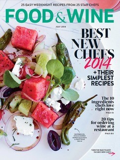 Food & Wine Magazine, July 2014: Best New Chefs 2014